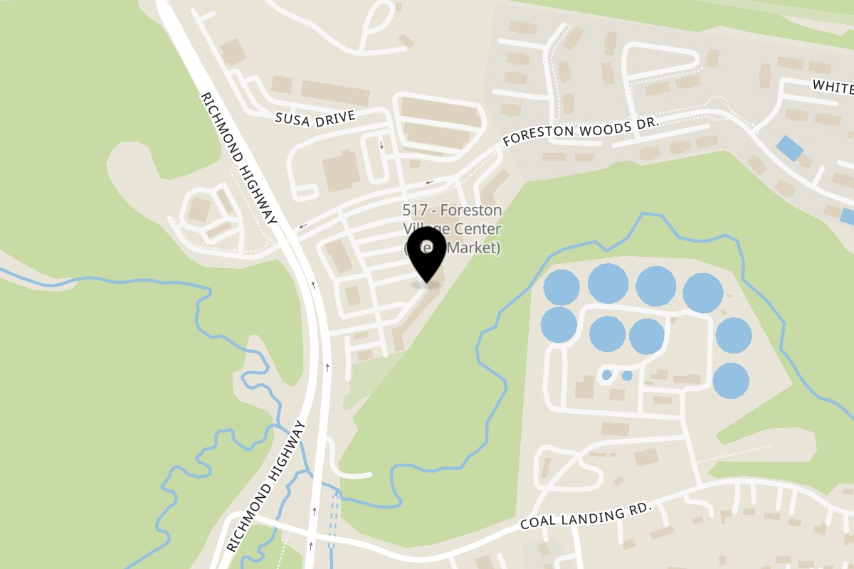 Map showing the location of Zamarod Kabob Restaurant on 52 Foreston Woods Dr Unit 107 in Stafford